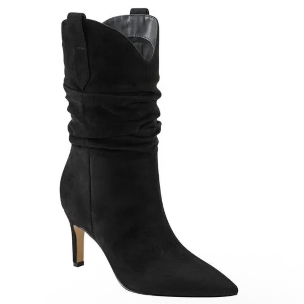🌸MARC FISHER🌸 Gienna Black Suede Siletto Heel Dress Booties Size: 6M
